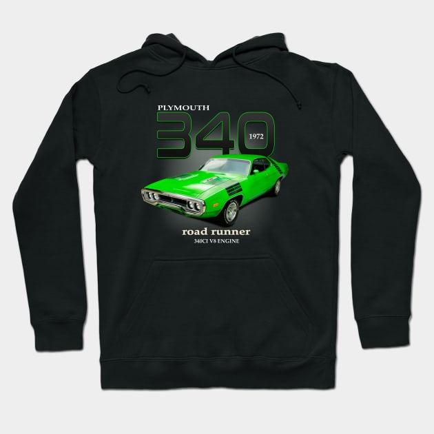 Plymouth 1972 Road Runner Hoodie by hardtbonez